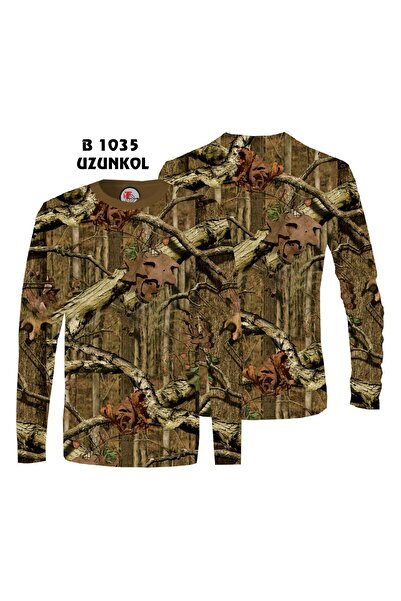 HT Outdoor Ağaç Desenli Uzun Kollu Avcı T-Shirt