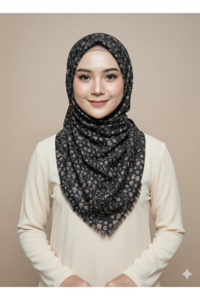 Eyfel FLAMLI PAMUK EŞARP TÜLBENT ÇİÇEK DESEN