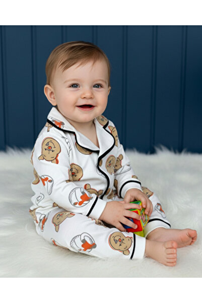 Egelite Baby Boy Pooh Printed 100% Cotton Top and Bottom Nightgown Set