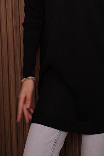 Balenbi Women's Mock Neck Basic 80cm Loose Oversized Knitwear Tunic 1145