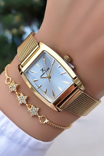 Daniel Klein Orijinal Kadın Kol Saati Gold Renk Hasır Kordon 3 Atm Su Geçirme...