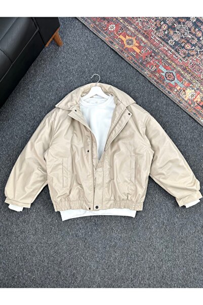 tetramoda Унісекс-бомбер великого розміру з шкіри