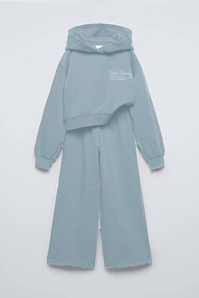 Monila Комплект за момичета с качулка, отпечатан 3-слоен памучен плат, горна ...