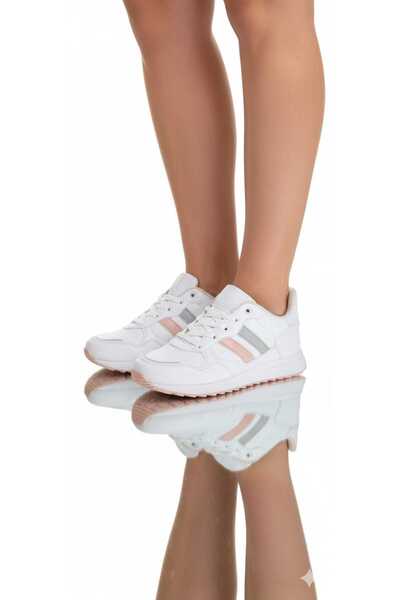 McDark Women's White Pink Waterproof Sneaker Shoes