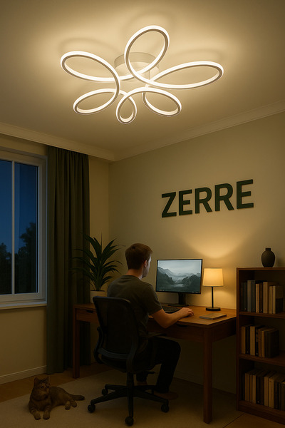 ZERRE Shop Avize FLOWA Beyaz 3 Renk (KUMANDASIZ) Plafonyer Ultra Süper Ledli ...