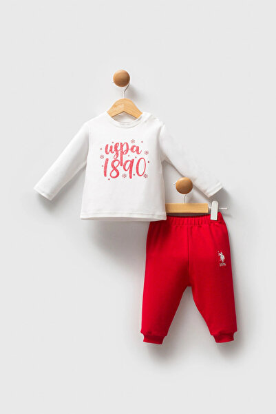 U.S. Polo Assn. U.S.Polo Assn Baby Girl 3-Piece Set - Red