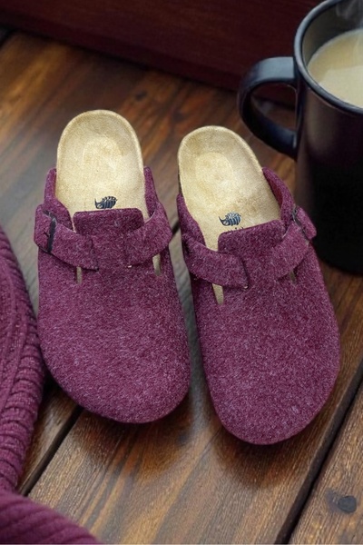 LAND OF CORK LC Anatomical Unisex Natural Cork Sole Arch Supported Felt Slippers