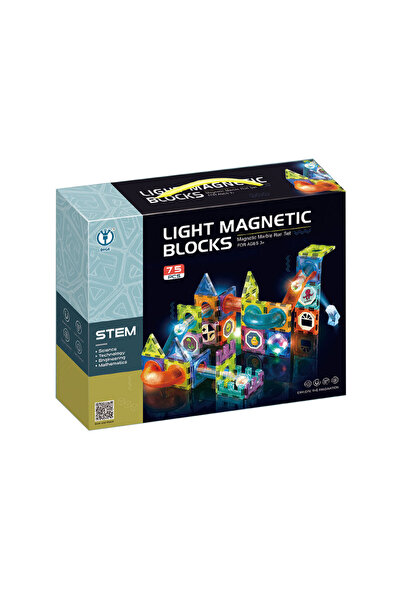 STEM CADOU: Set de Constructie Magnetic cu lumini 75 Piese + cadou 1 set DART BOARDS ELEFANT