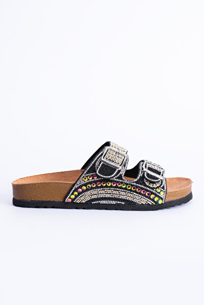 Polomia Comfort Bloom Γυναικεία Ορθοπεδική Σόλα Eva Καθημερινές Παντόφλες Διπλή Ζώνη Πόρπη με Διαμάντι Κεντημένη