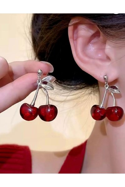 Marchen Collection Gümüş Twin Cherry Kiraz Küpe