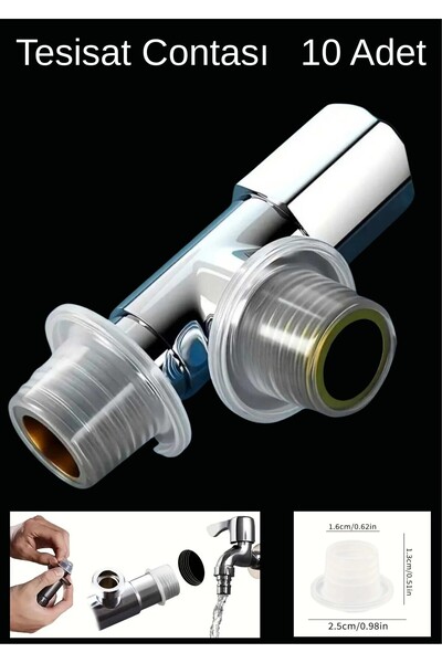 TATA CRAFT *10 Adet Şeffaf Silikon Esnek Tesisat Musluk Boru Sızdırmazlık Con...