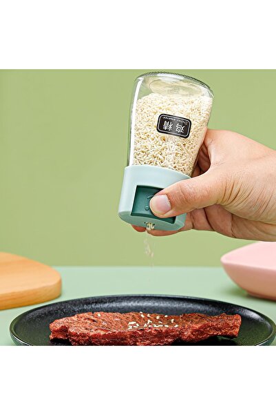 Flippy Glass Spice Dispenser, 180 ml, Moisture-Resistant, 11.3x6.4 cm, 5 g Measure, Green