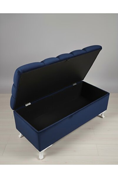Ebrar Home Design Lüks Kapitoneli Sandıklı Puf Yatak Ucu Bench Çok Amaçlı Bank