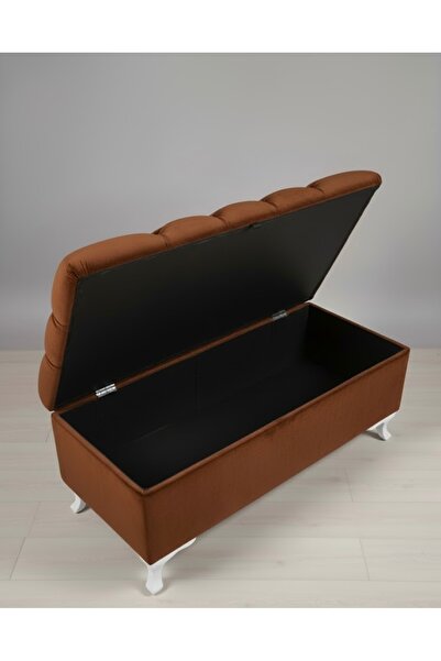 Ebrar Home Design Lüks Kapitoneli Sandıklı Puf Yatak Ucu Bench Çok Amaçlı Bank