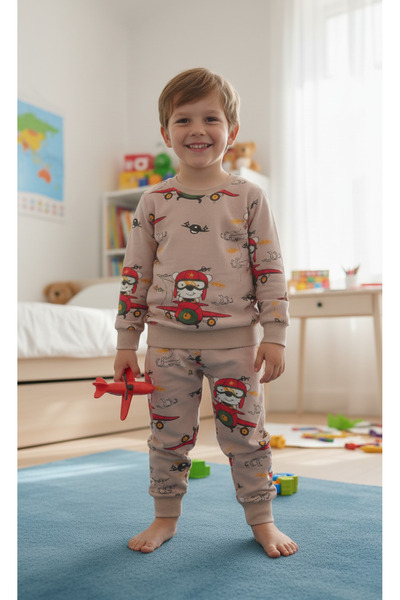 Arya Nisa Kids Boy's Character 100% Cotton Sh Fleece-Lined Pajama Set