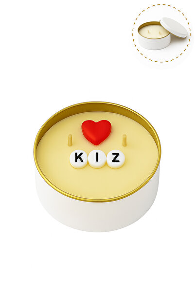 HAPPY NESSO "KIZ" Yazılı Sürprizli Mum – Gizli Mesajlı Soya Mum – Cinsiyet Aç...