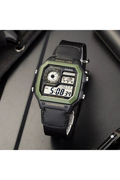 Casio Ae-1200whb-1bvdf Men's Digital Square Wristwatch