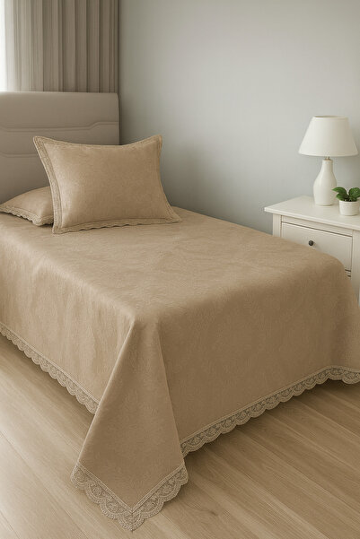 Çeyiz Bahçesi Annooww 2 Piece Single Bed Cover Cappuccino