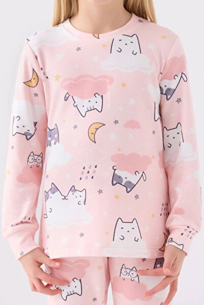 Rolypoly Dívčí růžový pyžamový oblek s dlouhým rukávem