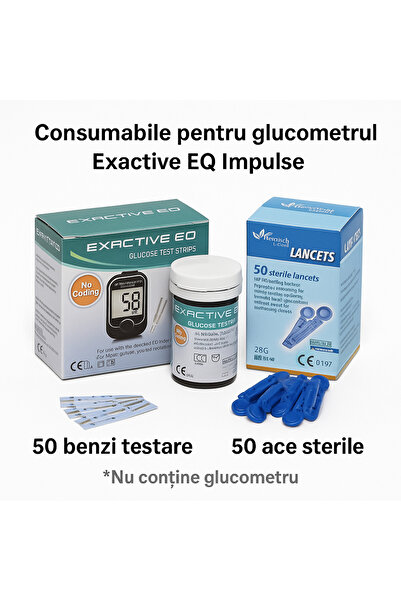 ZEQAS 50 test strips + 50 needles for Exactive EQ Impulse glucometers