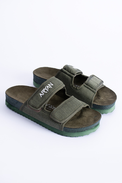 Polomia Comfort Aryan Men's Slippers - Soft Suede, Linen Look, Anatomical Comfort, Eva Sole, Rocky