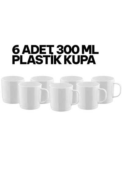 GastroPlast 6 Adet 300 Ml Kırılmaz,çizilmez Ultra Hafif Plastik Çay-kahve Kupası