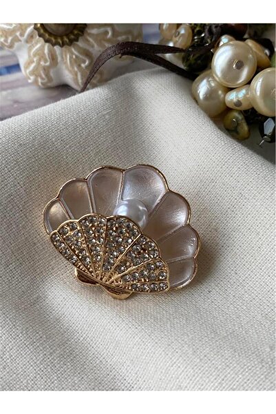 mos&more İncili Beyaz Midye Broş