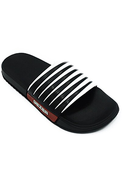 GEZER Ανδρικές ασπρόμαυρες παντόφλες παραλίας πολυτελείας μπάνιου 12470