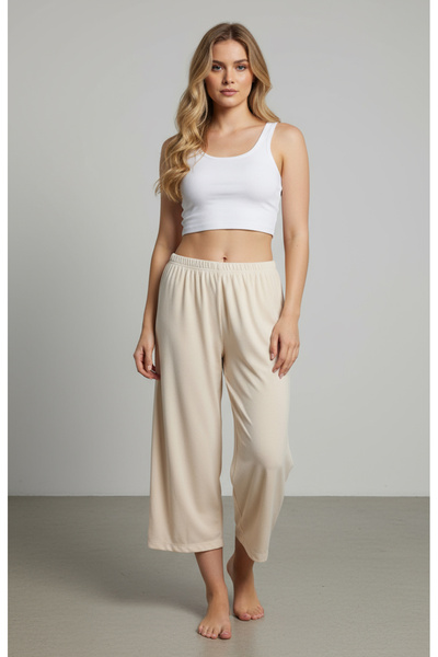 By Piera Γυναικείο παντελόνι Jersey Εσωτερική επένδυση σε σχήμα φούστας Επένδυση μέχρι το γόνατο