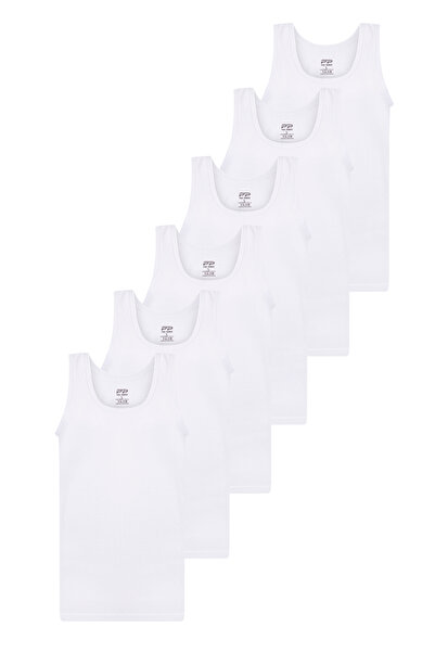 Paul Parker قميص داخلي قطني أبيض مكون من 6 قطع