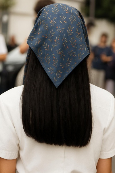 MOORİ Βαμβακερή μπαντάνα με μοτίβο ελιάς