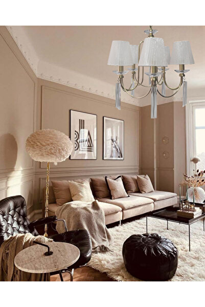 yıldırımavize Kontes Model 5'li Prinç Eskitme Avize Şapkalı(TAM MONTAJLI) (LE...