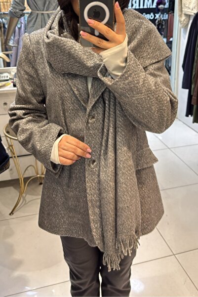 Suziş Cape Detail Embellished Jacket Coat Cr105001