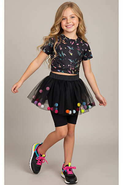 By Piera Κοριτσίστικο κολάν Biker Pompom