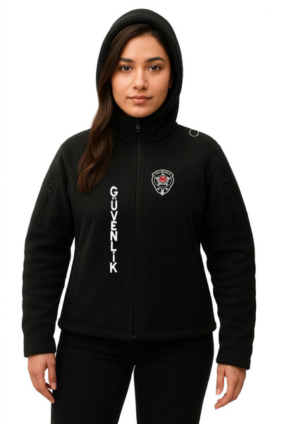 ARTHUR Kadın Kışlık Kalın Önden Yazılı Kapşonlu Nakış Işlemeli Özel Güvenlik ...