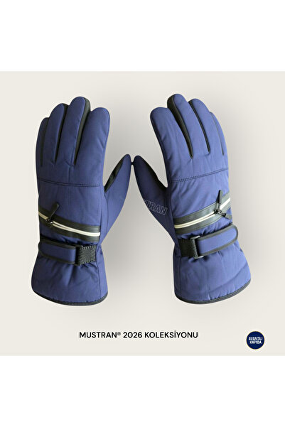 Mustran Waterproof Fur Winter Gloves with Zippered Hidden Pocket Wallet L-Xl – Unisex