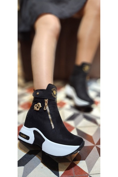 Shero shoes KADIN PERA FERMUAR DETAYLI GİZLİ DOLGU BOT