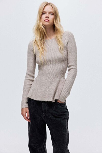 H&M Rib-knit peplum top