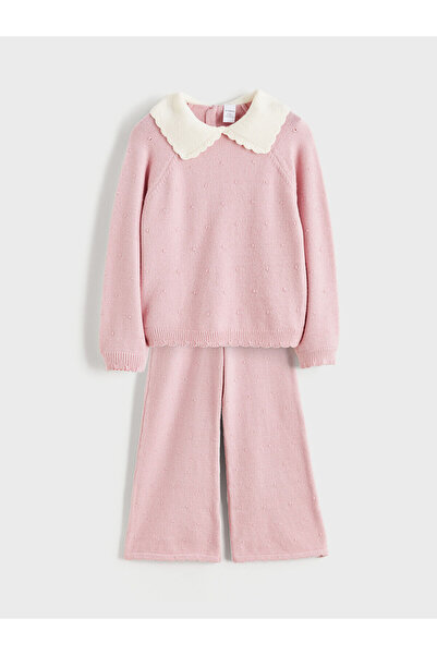 LC Waikiki New Season Peter Pan collar Girls' Knitwear Sweater and Pants