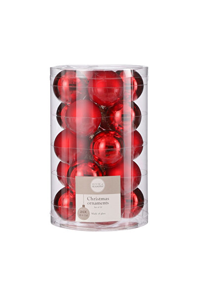 EDELMAN ORNAMENT DE CRĂCIUN ROTUND DE STICLA ROȘU 10 BUC 6 CM