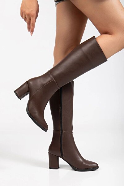 M&B COLLECT Cizme de piele lungi cu fermoar pentru femei