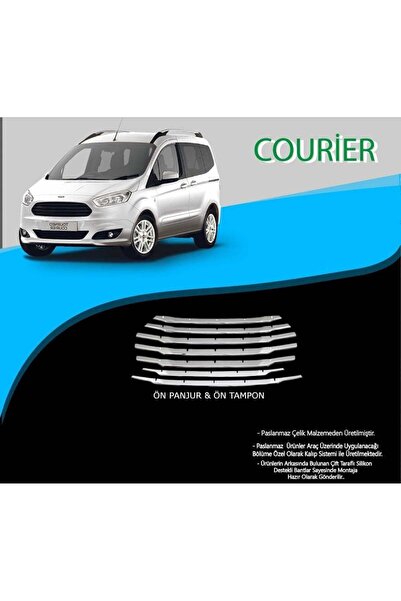 Drs Tuning Ford Courier Uyumlu Krom Ön Panjur Krom Çıta 7 Parça Courier (2018...