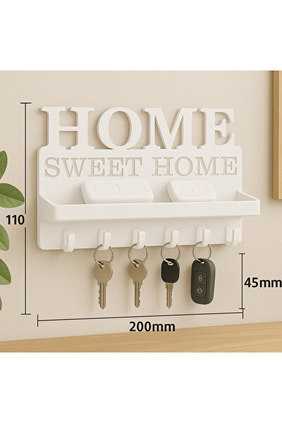 Hızarcıoğlu Home Sweet Home3D baskı Duvar Anahtarlık ve Eşya Rafı