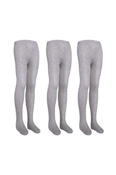 Bross Set of 3 Gray Cotton Children's Pantyhose