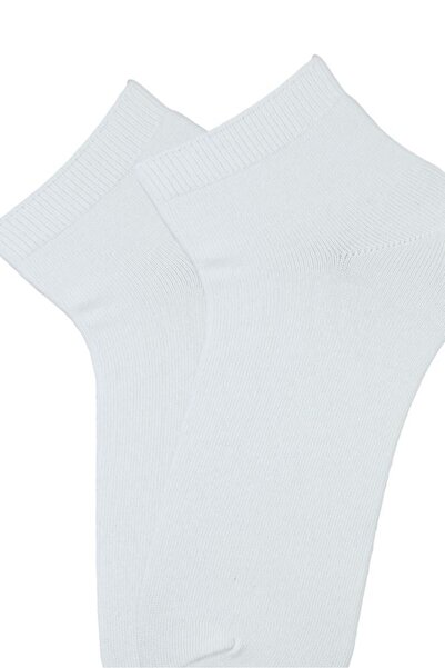 Bross Women's Plain 3-Piece White Booties Socks