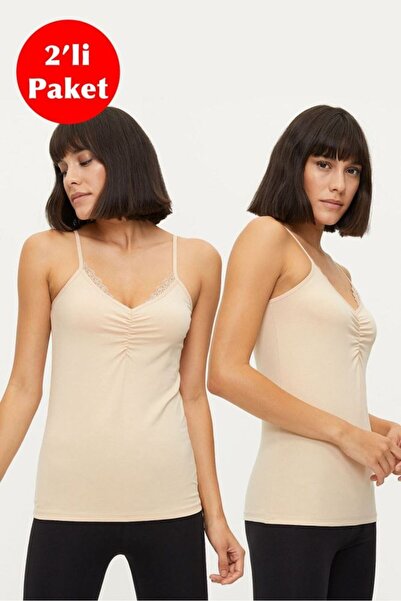 Bross Women's Strappy Lace Tank Top 2 Piece Skin - 1275 Model