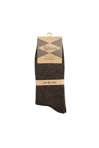 Bross Men's Winter Brown Wool Socks