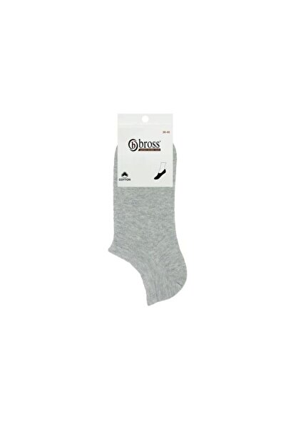 Bross Women's plain 3-pair sneaker socks - grey