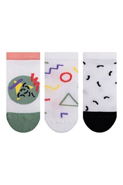 Bross Women's Graphic Patterned 3-Piece Sneaker Socks