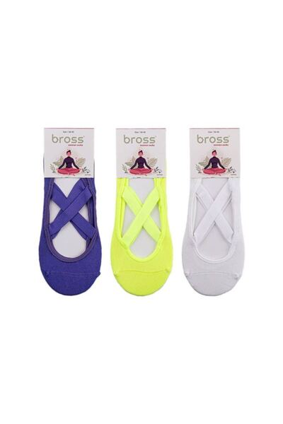 Bross Colorful Non-slip Sole Women's Yoga Socks - Set of 3
